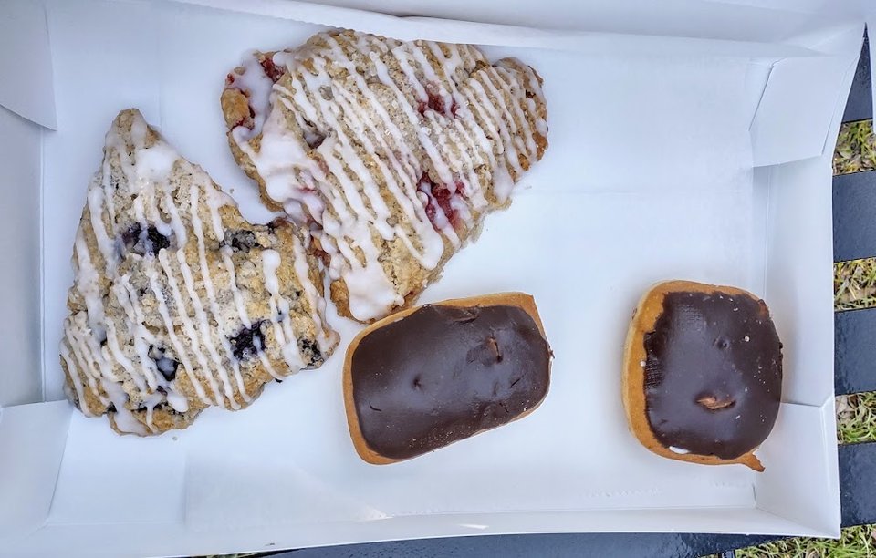 Scones and Mini Eclairs
